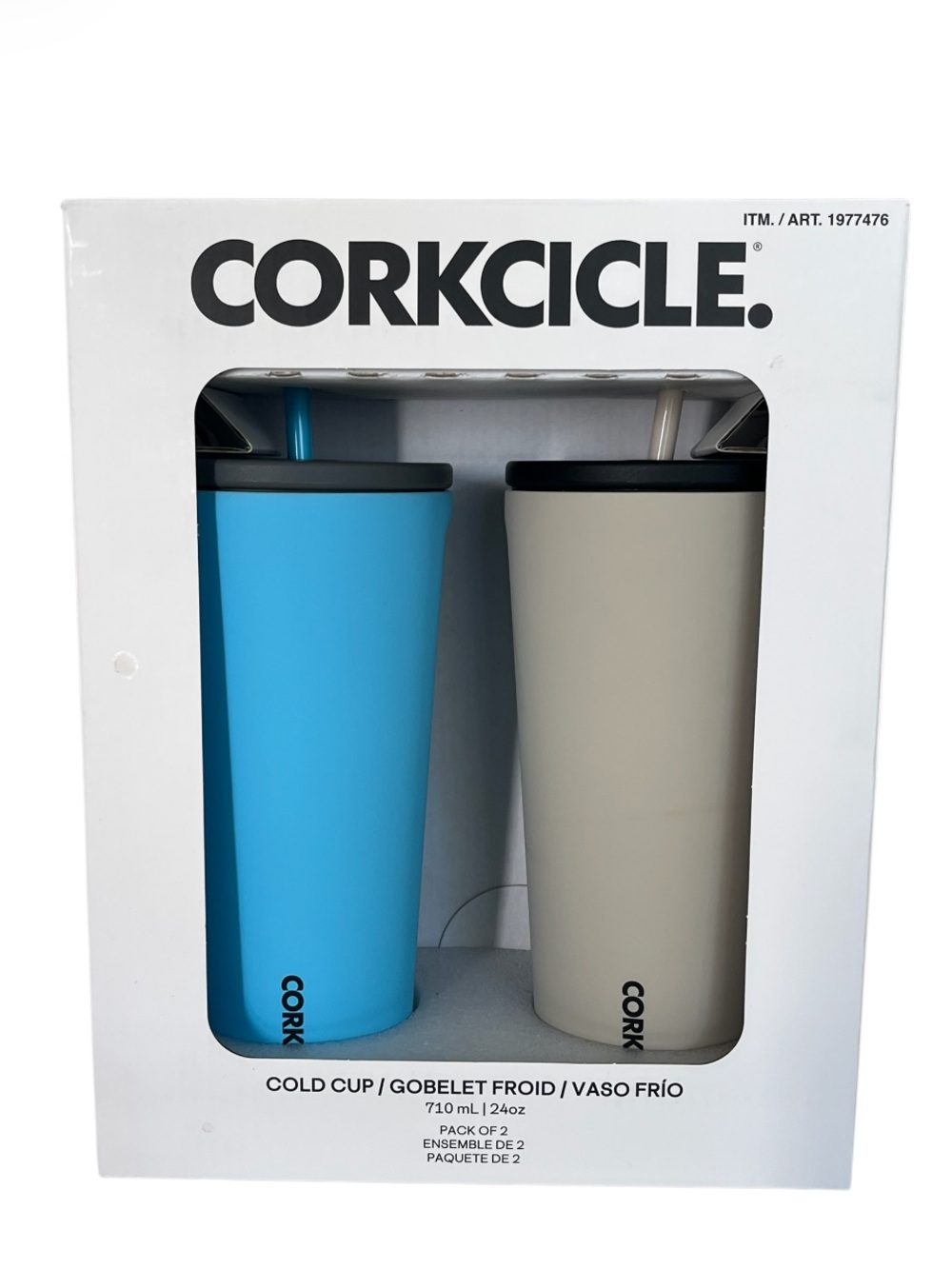 Corkcicle Cold Cup 2 Pack Grey and Blue 710 ml